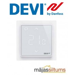 Zemapmetuma termoregulators DEVIreg™ Smart, +5...+45 °C, grīdas +telpas sensors, 16 A, WiFi Balta krāsa